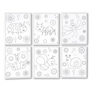 8399 - 3700443583999 - MegaCrea DIY - Carte à sabler ou à pailleter Insectes 6 pièces
