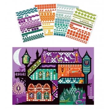 1701 - 3700443517017 - MegaCrea DIY - Kit créatif enfant Gommettes poster château