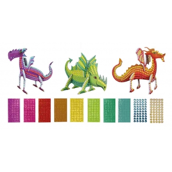 1702 - 3700443517024 - MegaCrea DIY - Kit créatif enfant Mosaïque Dragon 3D