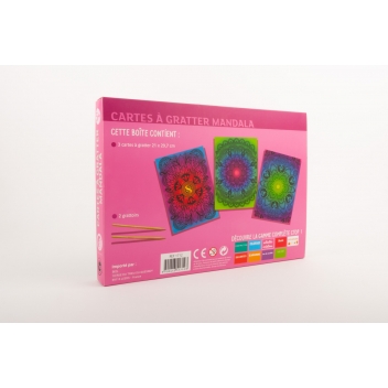 1712 - 3700443517123 - MegaCrea DIY - Kit créatif enfant Cartes à gratter Mandala - 2