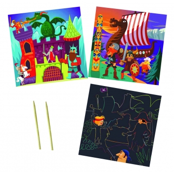 1713 - 3700443517130 - MegaCrea DIY - Kit créatif enfant Cartes à gratter Pirates