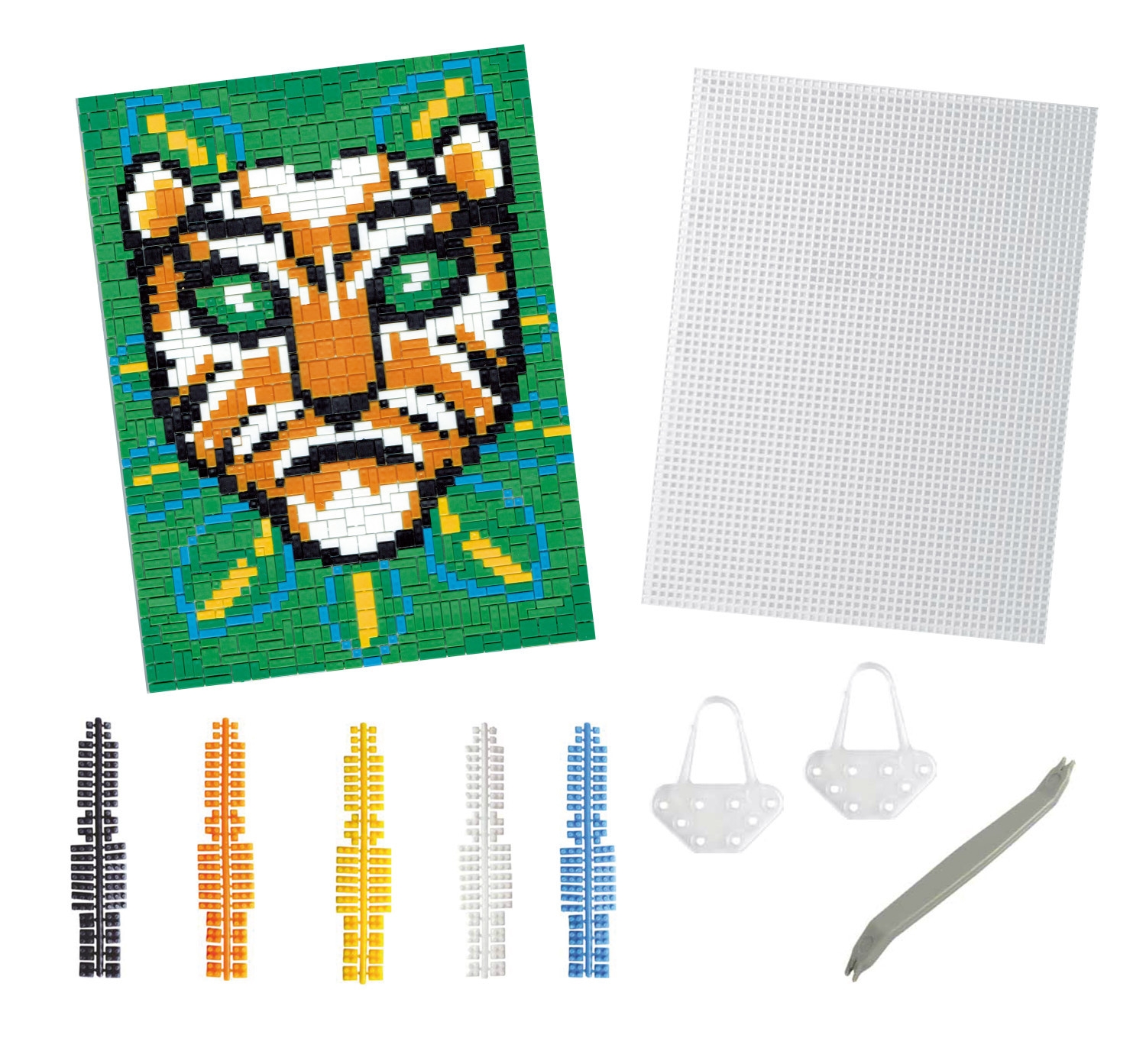 Kit créatif enfant Pixel art Tigre - MegaCrea DIY référence 1733