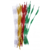 Chenilles à bosse Couleurs de Noël métallique 30 cm