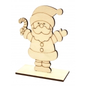 Père Noël en bois à poser et à colorier 11,2 x 15,5 x 5 cm