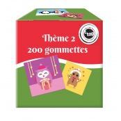 Gommettes de Noël carrées 10 dessins différents 4 cm