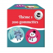 Gommettes de Noël rondes 10 dessins différents 4 cm