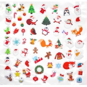 Stickers 3D caoutchouc Noël de 1 à 3,3 cm 64 pièces