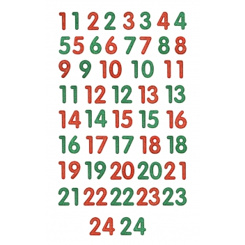 2060 - 3700443520604 - MegaCrea DIY - Stickers 3D puffy pailletés Chiffres Calendrier de l\'Avent
