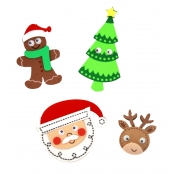 Stickers mousse personnage de Noël 12 pièces