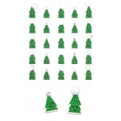 Stickers Noël pailletés Sapin avec pompons et strass