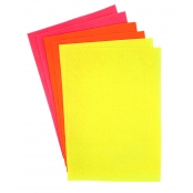 Feutrine 20x30 cm Assortiment Fluo 6 pièces