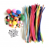 Chenilles et Pompons Mega Pack Assortiment 254 pièces