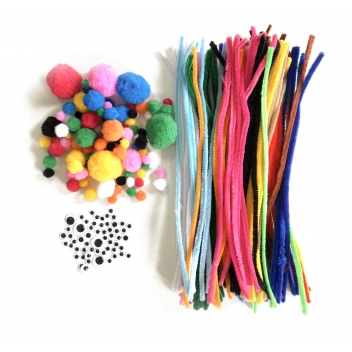 3312 - 3700443533123 - MegaCrea DIY - Chenilles et Pompons Mega Pack Assortiment 254 pièces