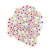Perles rondes avec cœur 0,7 cm 2 designs 40g