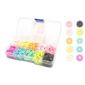 Perles plates Heishi 10 Couleurs pastel 1 500 pièces