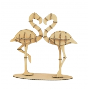 Maquette en carton à assembler Flamants roses 15 cm