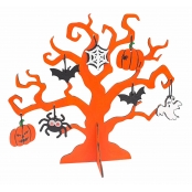 Arbre effrayant et formes en bois pour Halloween 22,5 x 20,5 cm