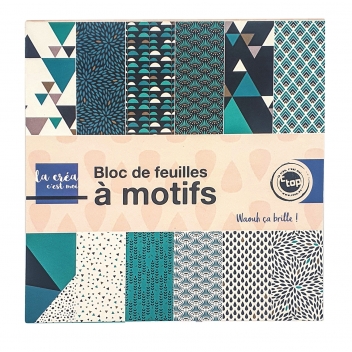 4892 - 3700443548929 - MegaCrea DIY - Carnet papier origami 15,2 cm Graphique 24 feuilles avec foil - 2