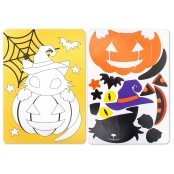 Carte stickers puzzle Citrouille Halloween 16 x 22 cm