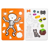 Carte stickers puzzle Squelette Halloween 16 x 22 cm