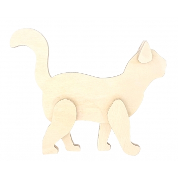 7914 - 3700443579145 - MegaCrea DIY - Jouet en bois Chat 10 x 12 x 2 cm