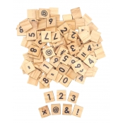 Chiffres et symboles carré en bois 116 pièces