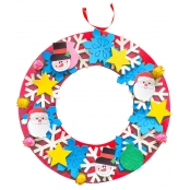 Couronne de Noël en kit en caoutchouc mousse 35 cm