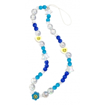 1432 - 3700443514320 - MegaCrea DIY - Kit bijou de téléphone fleurs bleues 49 pièces