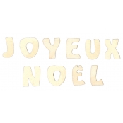 Lettres JOYEUX NOEL en bois 3 x 4,2 cm 10 pièces
