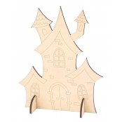 Maison hantée en bois à customsier pour Halloween 15,3 x 13 cm