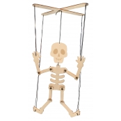 Marionnette squelette en bois à assembler Déco d'Halloween 19 x 28 cm