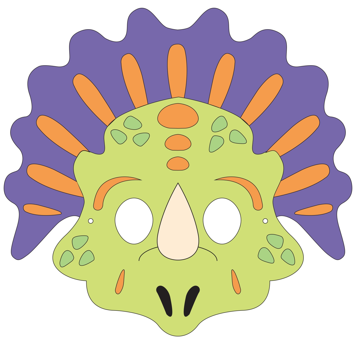 Fabriquer Masque Dinosaure à Imprimer Masque pour enfant à colorier Dinosaure 4 pièces - MegaCrea Ref 4829