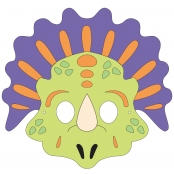 Masque pour enfant à colorier Dinosaure 4 pièces