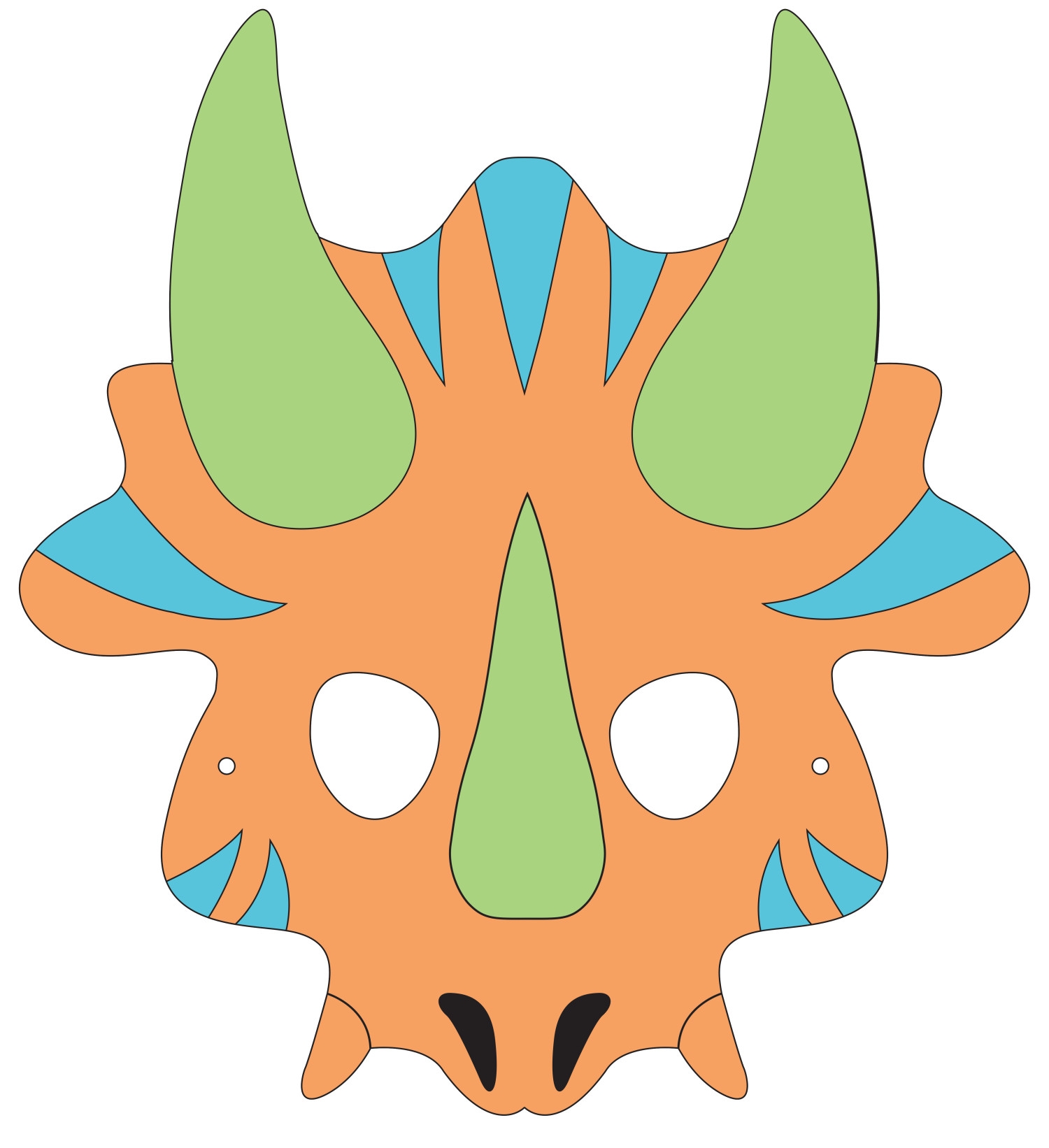 Fabriquer Masque Dinosaure à Imprimer Masque pour enfant à colorier Dinosaure 4 pièces - MegaCrea Ref 4829