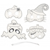 Masques à colorier pour enfant Halloween 4 pièces
