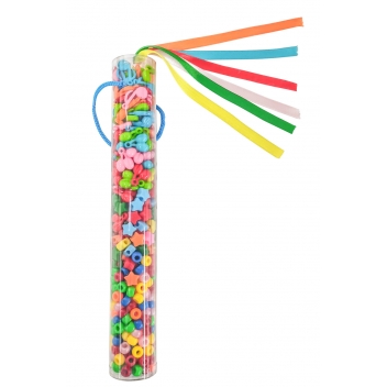 4279 - 3700443542798 - MegaCrea DIY - Perles Arc en ciel pour enfant Maxi tube 160g env