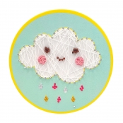Tableau de fil tendu String Art pour Enfant Nuage 21 cm
