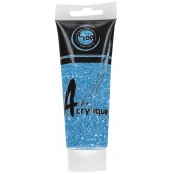 Peinture acrylique pailletée bleu 75 ml