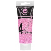 Peinture acrylique pailletée rose 75 ml