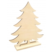 Sapin de Noël en bois à poser 16,8 x 4 x 19 cm