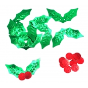 Sequins Feuilles de Houx 1,5 x 3 cm 50 gr