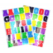 Stickers alphabet et chiffres holographiques 60 pièces