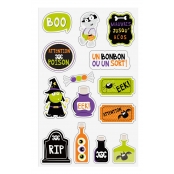 Stickers epoxy Halloween Poison 14 pièces