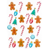 Stickers époxy Pain d\'épices de 0,9 à 2,8 cm 24 pièces