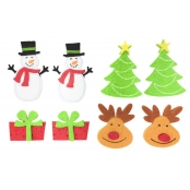 Stickers en feutrine Personnages de Noël 8 pièces