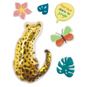 Stickers puffy léopard avec sequins de 1,7 à 9 cm 6 pièces