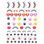 Stickers puffy Yeux ouverts et fermés 64 pièces