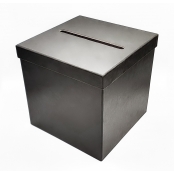 Urne en carton carrée noire pour cagnotte cadeau 20 cm