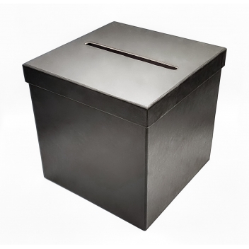 8848 - 3700443588482 - MegaCrea DIY - Urne en carton carrée noire pour cagnotte cadeau 20 cm