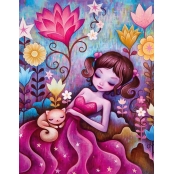 Kit diamond painting Jeune fille en fleurs 40 x 50 cm